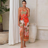 Conjunto de Maiô e Pareô Sofisticado “Verônica” com Estampa Floral Colorida