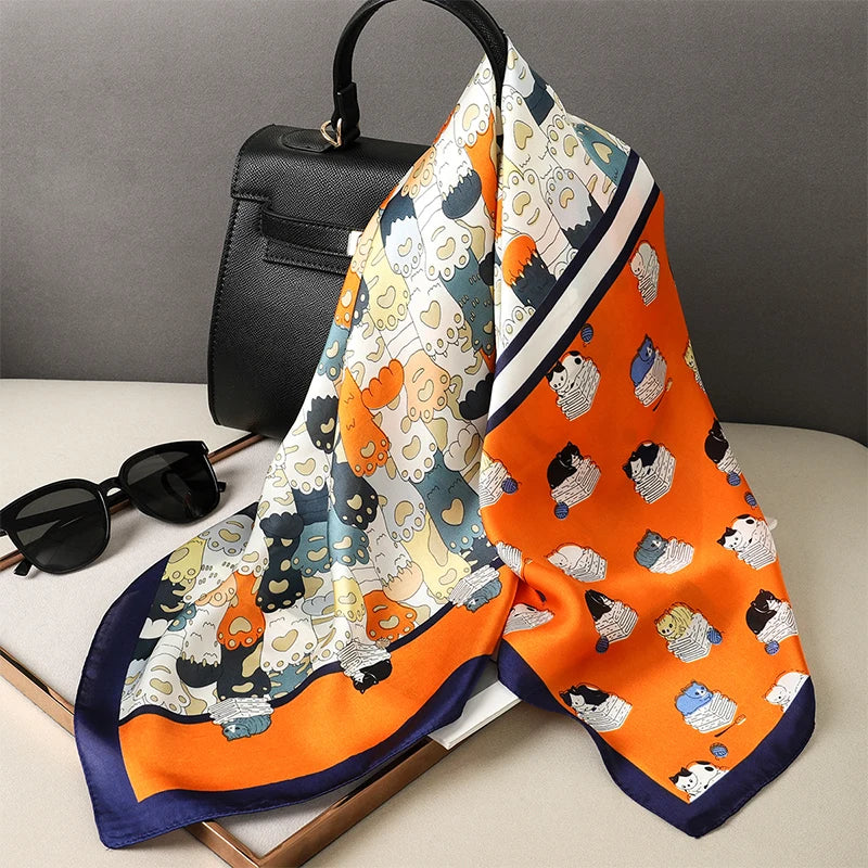 BRINDE Lenços de Seda - Tamanho 60x80cm Estampas Variadas