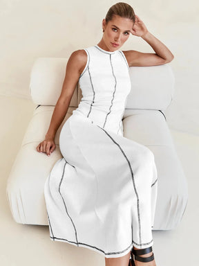 Vestido Midi de Malha Sem Mangas Tanzânia (Pronta Entrega)