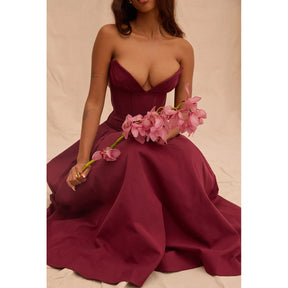 Vestido Longo Elegante com Barbatana e Bolsos Laterais Dublin