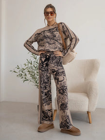 Conjunto Feminino de 2 Peças de Malha Tigre - Magadan