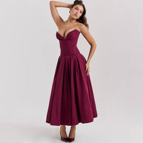 Vestido Longo Elegante com Barbatana e Bolsos Laterais Dublin