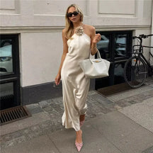 Vestido de cetim Santorini