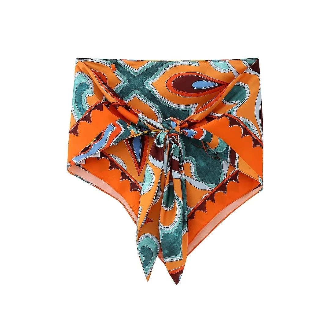 Conjunto Brigitte - Camisa, blusa estilo lenço e calça com elástico