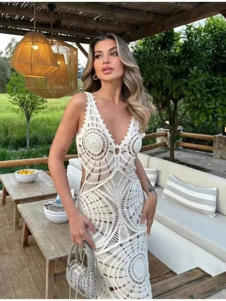 Vestido de crochê Maldivas