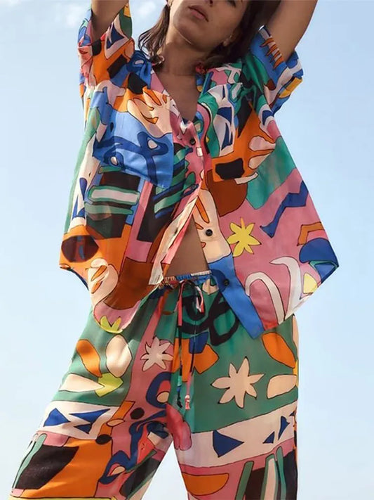 Conjunto camisa manga curta e calça comfort Atiu