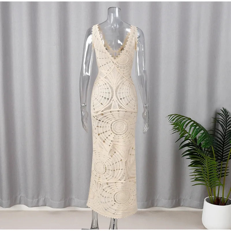 Vestido de crochê Maldivas