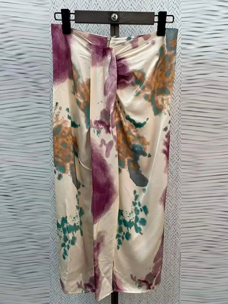 Conjunto Camisa e Saia de cetim Berlin