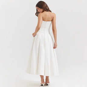 Vestido Longo Elegante com Barbatana e Bolsos Laterais Dublin