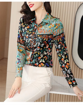 Camisa Feminina Manga Longa Borboletas