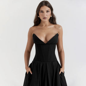 Vestido Longo Elegante com Barbatana e Bolsos Laterais Dublin