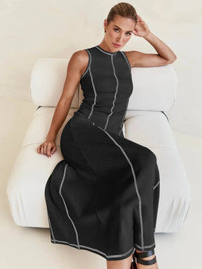 Vestido Midi de Malha Sem Mangas Tanzânia (Pronta Entrega)