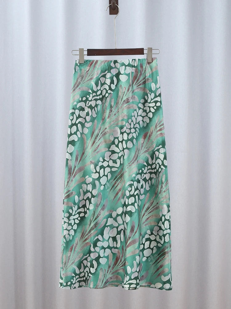 Conjunto Camisa e Saia de Cetim Zurich