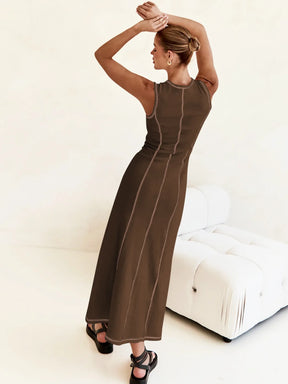 Vestido Midi de Malha Sem Mangas Tanzânia (Pronta Entrega)