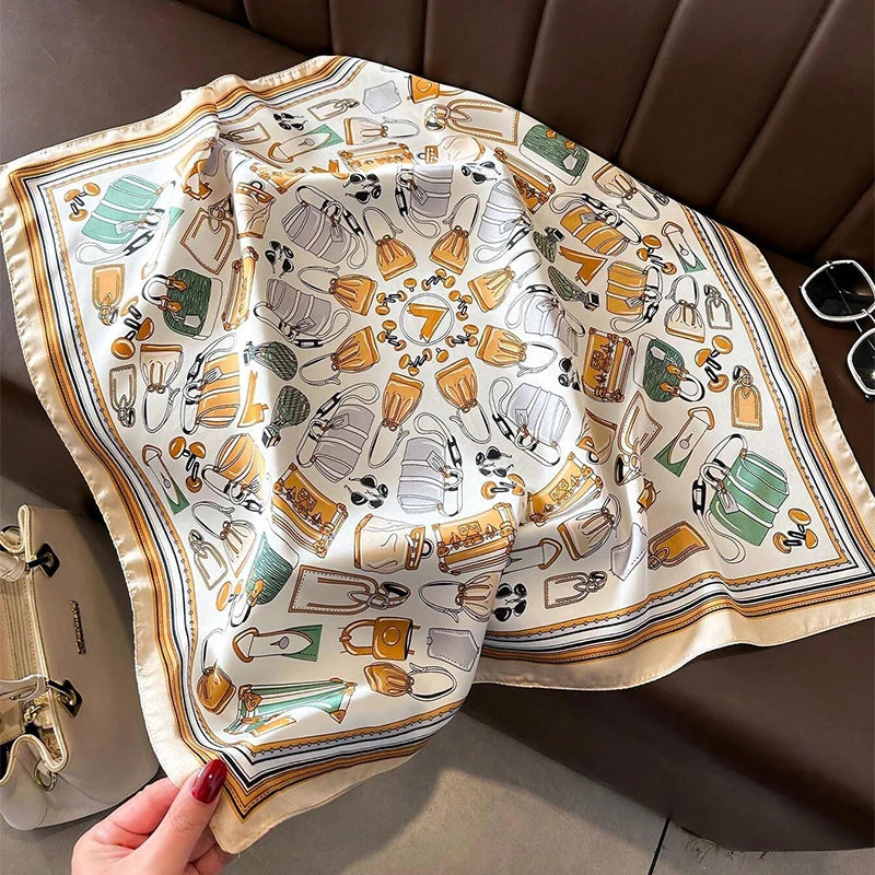 Lenços de Seda - Tamanho 70x70cm Estampas Variadas