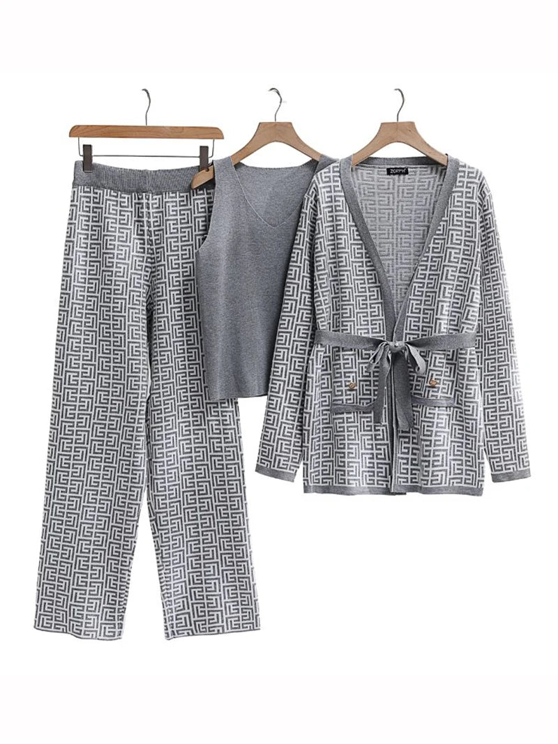 Conjunto de 3 Peças com Estampa Grega - Atenas