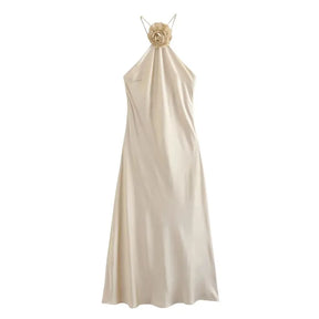 Vestido de cetim Santorini