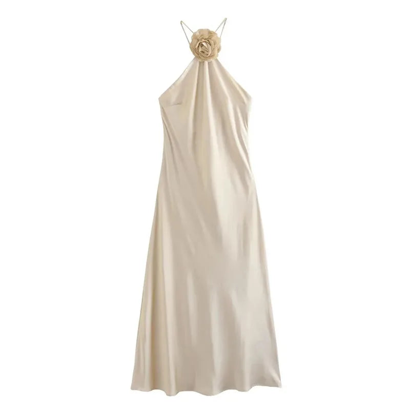 Vestido de cetim Santorini