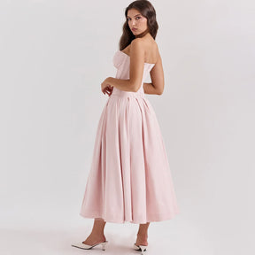 Vestido Longo Elegante com Barbatana e Bolsos Laterais Dublin