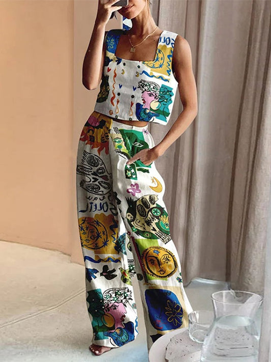 Conjunto Palm Beach - Calça e cropped