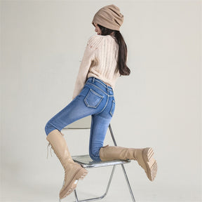Calça Jeans Peluciada com Elastano