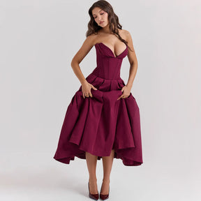 Vestido Longo Elegante com Barbatana e Bolsos Laterais Dublin