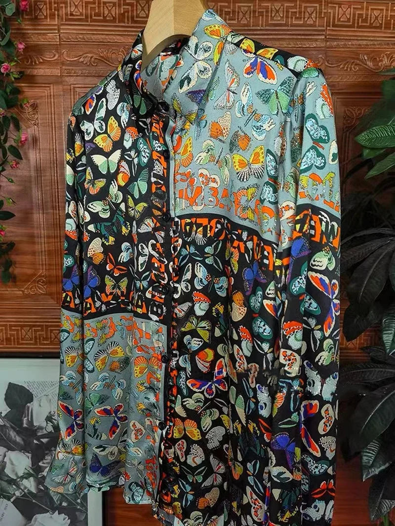 Camisa Feminina Manga Longa Borboletas