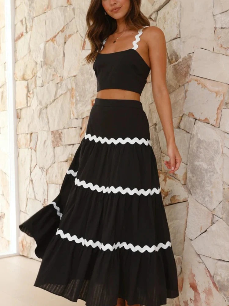 Conjunto Creta - Cropped e saia