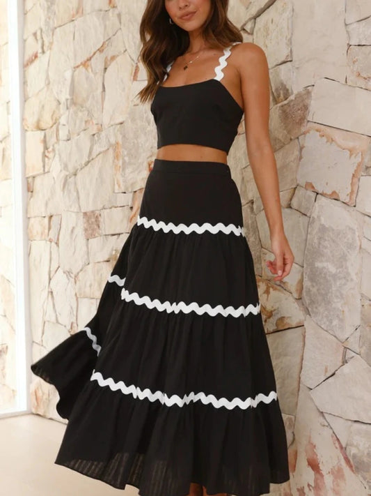 Conjunto Creta - Cropped e saia