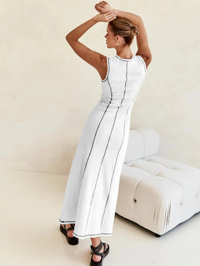 Vestido Midi de Malha Sem Mangas Tanzânia (Pronta Entrega)