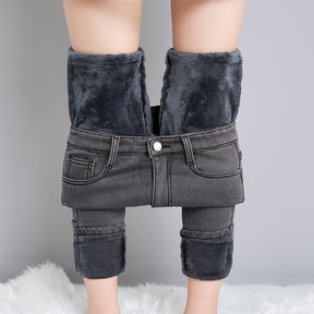 Calça Jeans Peluciada com Elastano