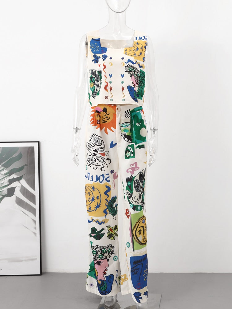 Conjunto Palm Beach - Calça e cropped