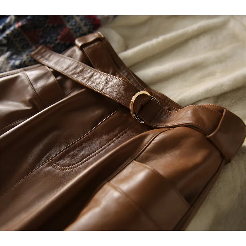 Saia de couro PU com cinto Melbourne