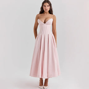 Vestido Longo Elegante com Barbatana e Bolsos Laterais Dublin