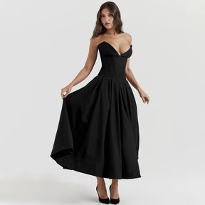 Vestido Longo Elegante com Barbatana e Bolsos Laterais Dublin