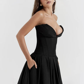 Vestido Longo Elegante com Barbatana e Bolsos Laterais Dublin