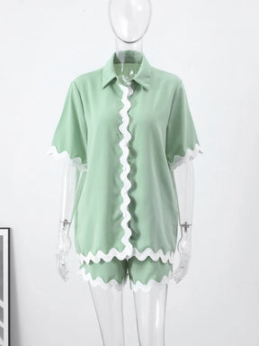 Conjunto Creta - Camisa manga curta e shorts (Pronta Entrega)