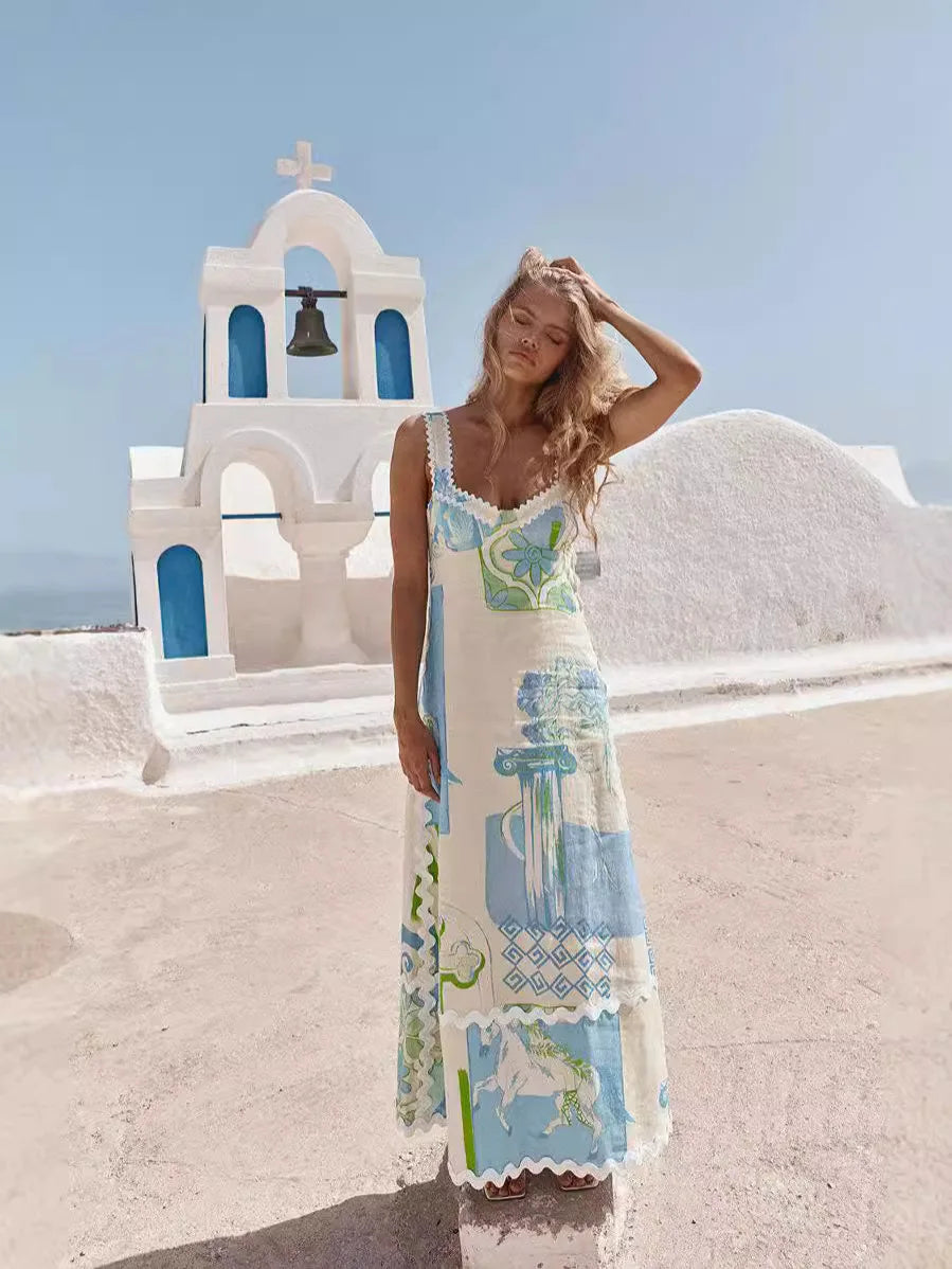 Vestido Mykonos – Vestido Longo com Estampa Floral