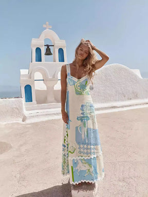 Vestido Mykonos – Vestido Longo com Estampa Floral