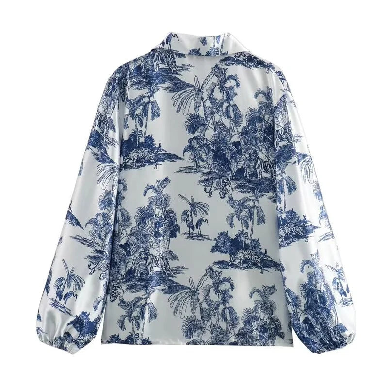 Conjunto de Cetim com Toque de Seda – Estampa Floral Sofisticada