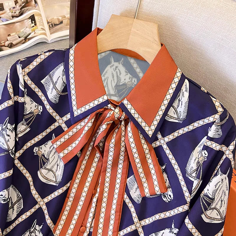 Camisa Cavalos de Luxo Toque de Seda