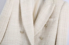 Blazer de Tweed Branco
