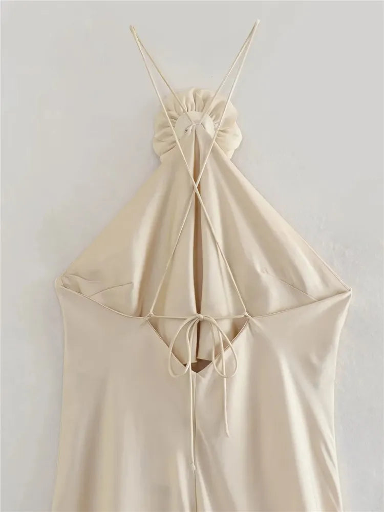 Vestido de cetim Santorini