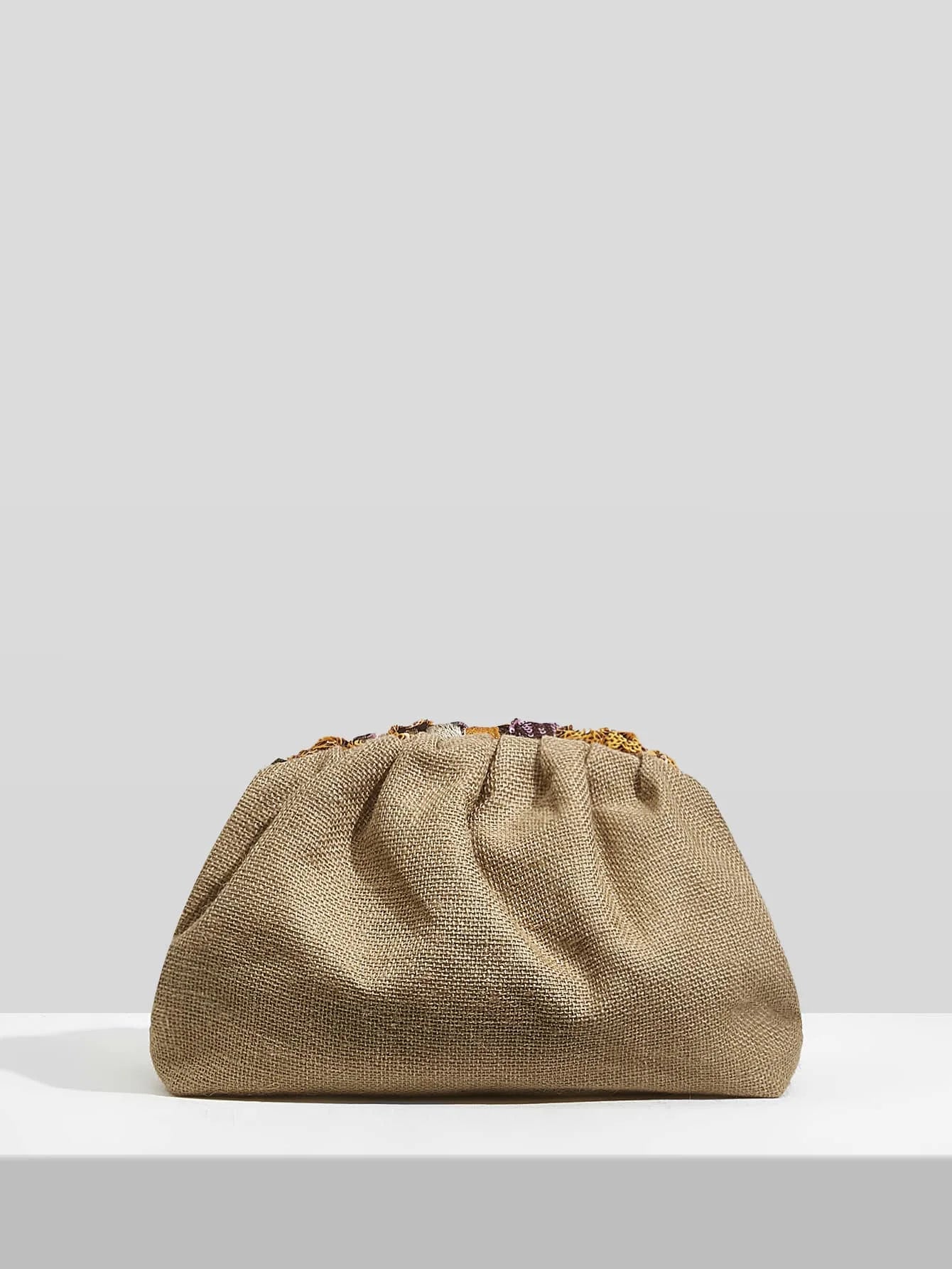 Bolsa Feminina de Mão Clutch Bordada Sem Alça