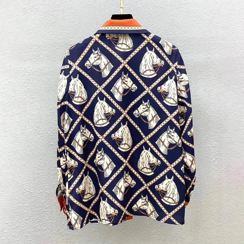 Camisa Cavalos de Luxo Toque de Seda