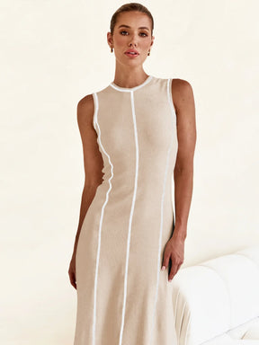 Vestido Midi de Malha Sem Mangas Tanzânia (Pronta Entrega)