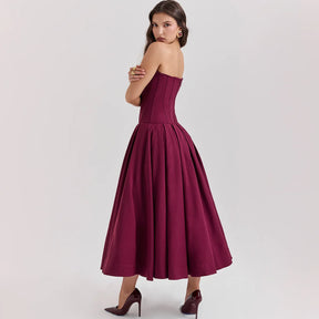 Vestido Longo Elegante com Barbatana e Bolsos Laterais Dublin