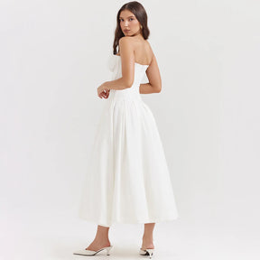Vestido Longo Elegante com Barbatana e Bolsos Laterais Dublin
