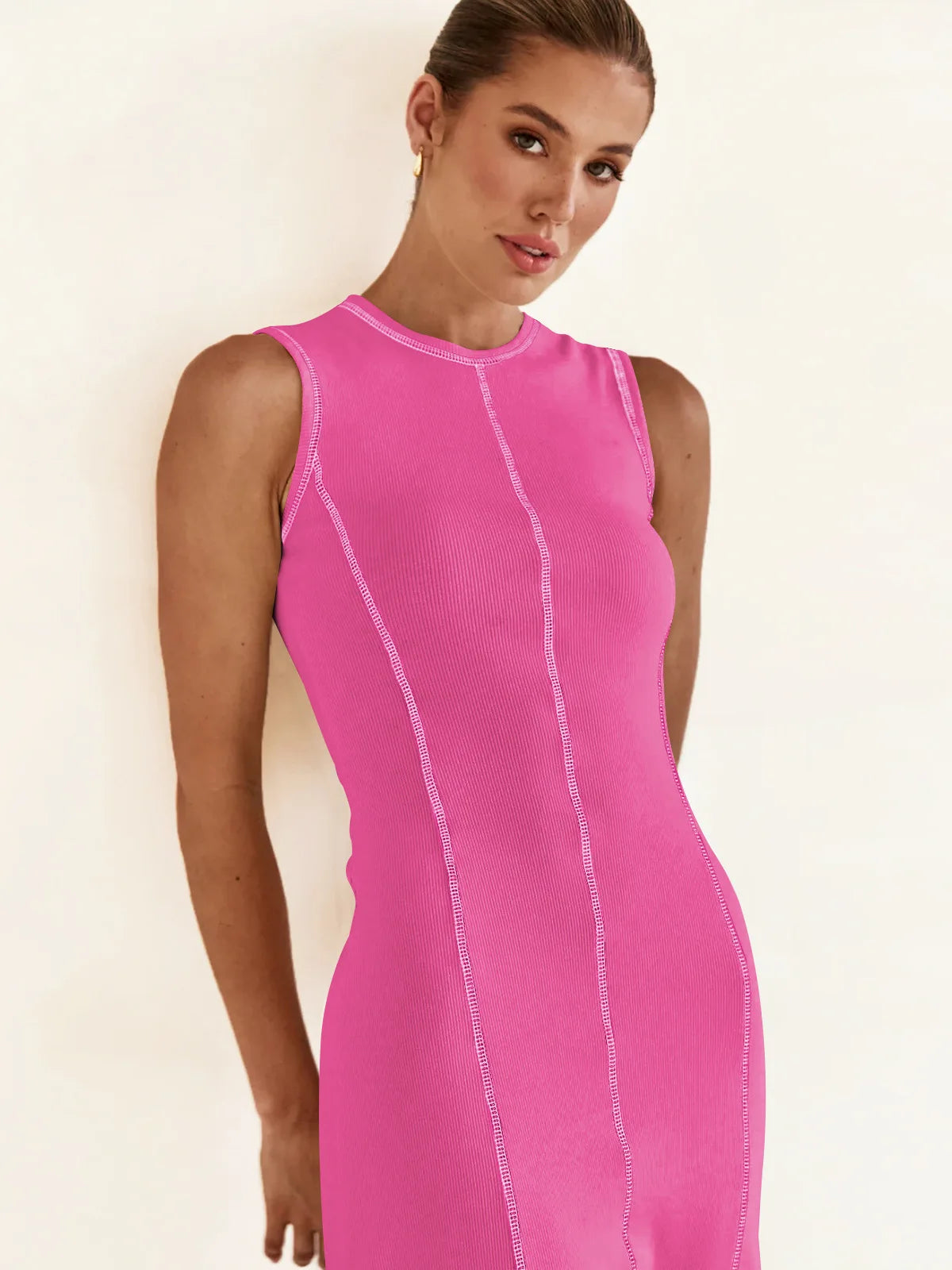 Vestido Midi de Malha Sem Mangas Tanzânia (Pronta Entrega)