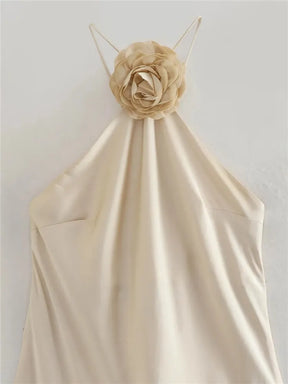 Vestido de cetim Santorini